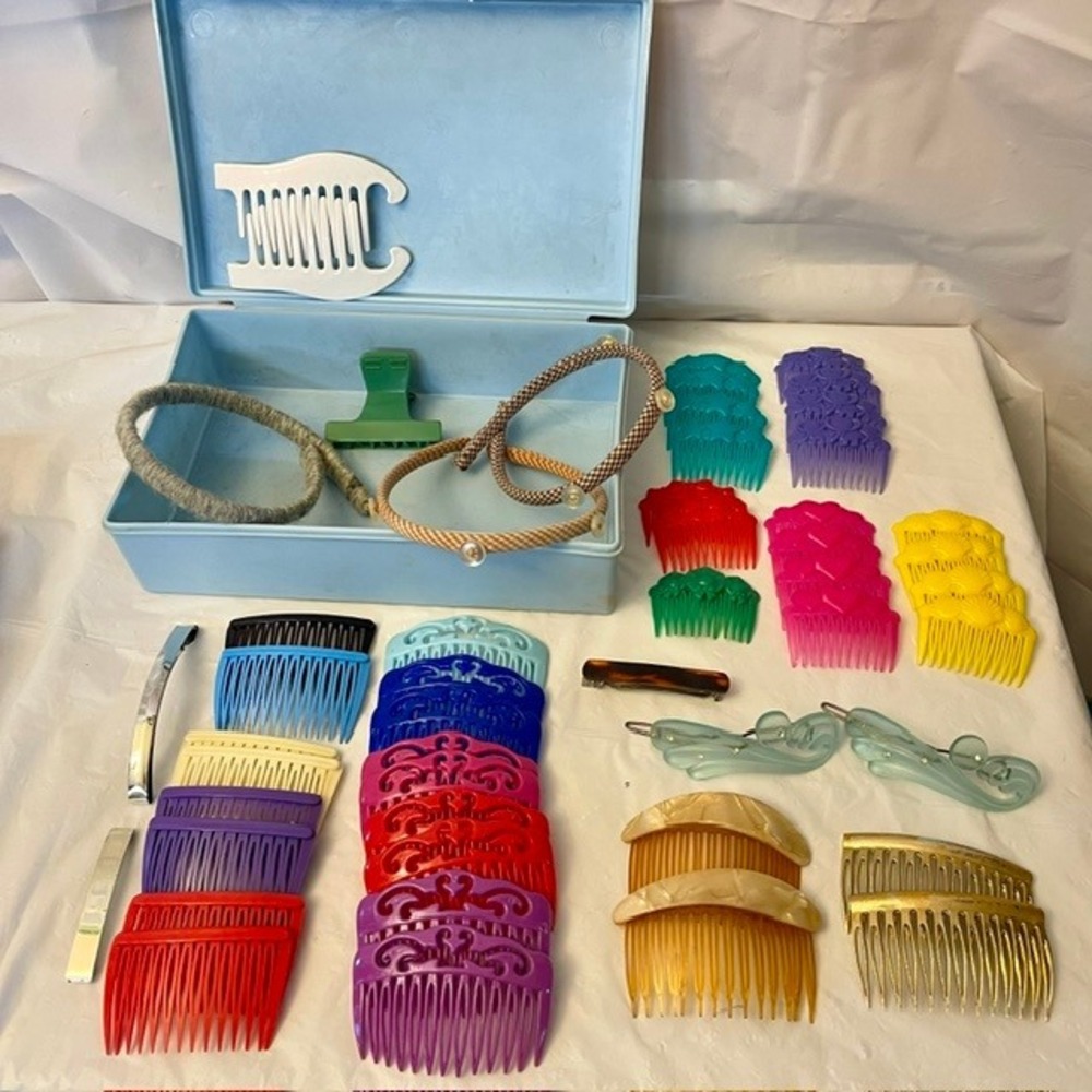 Vintage Retro Hair Accessory Mix 51 Pc Lot Side Comb Barrette Novelty Clip READ